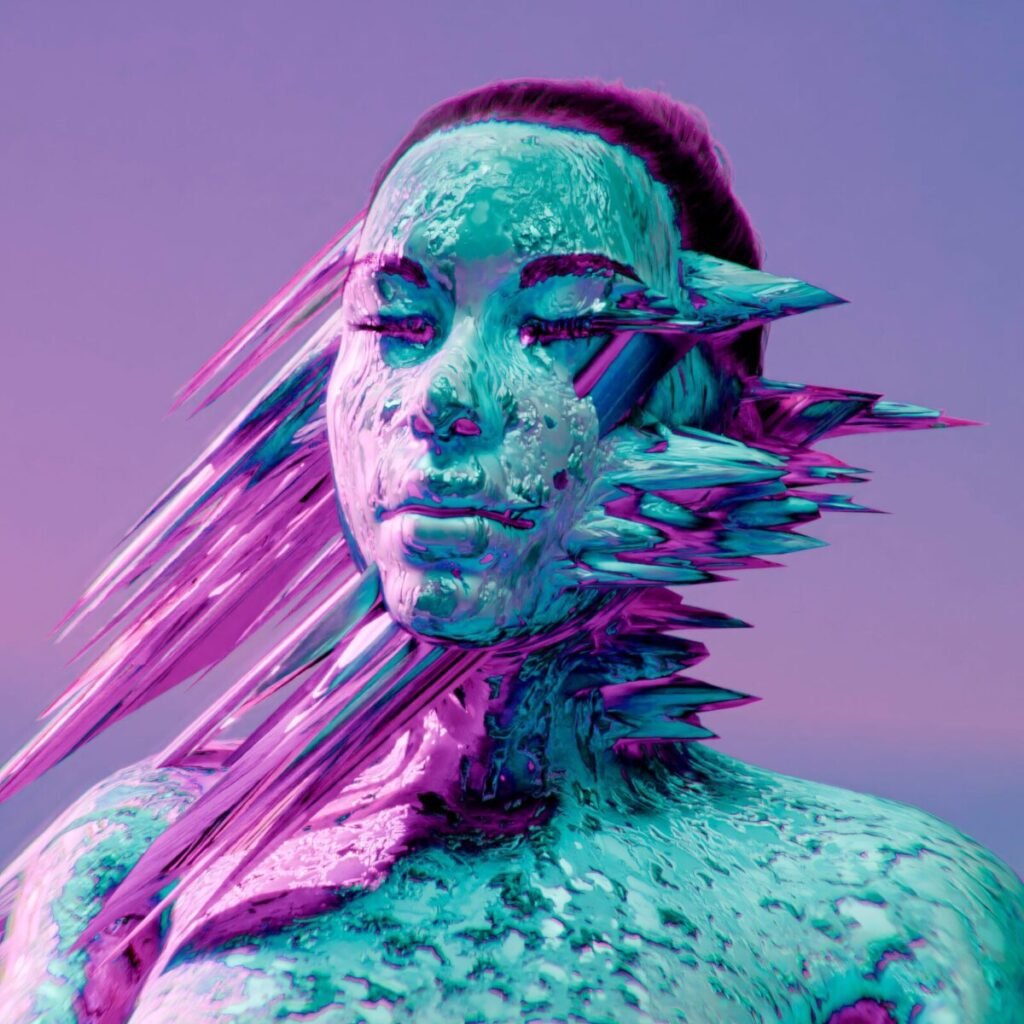 “Fragmented Body”, 3D design with procedural modeling, 30 x 30 cm by Bruno Realities, exhibited at Domio Gallery.