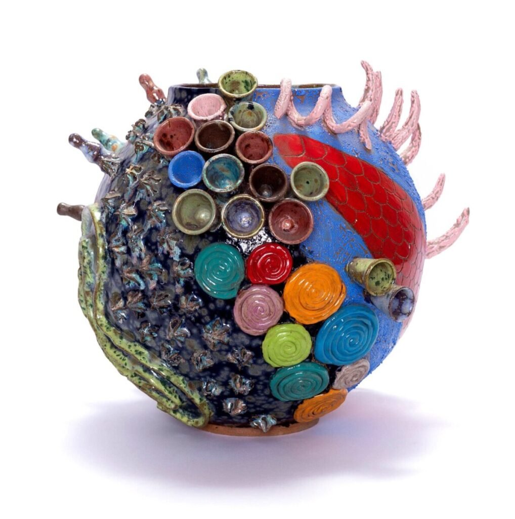 “Everything So Far”, 2024, ceramics, 35 x 38 x 38 cm by Yasmin Sayuri, exhibited at Domio Gallery.