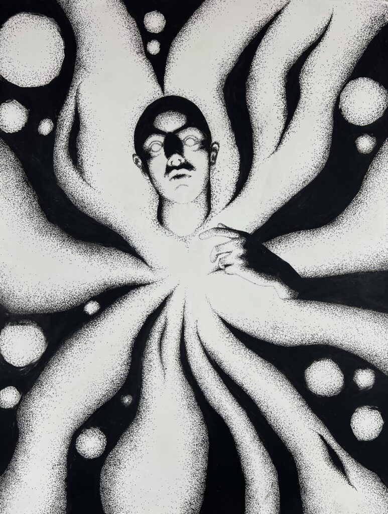 Artwork by artist Emily Rodriguez Triana, exhibited at Domio Gallery.