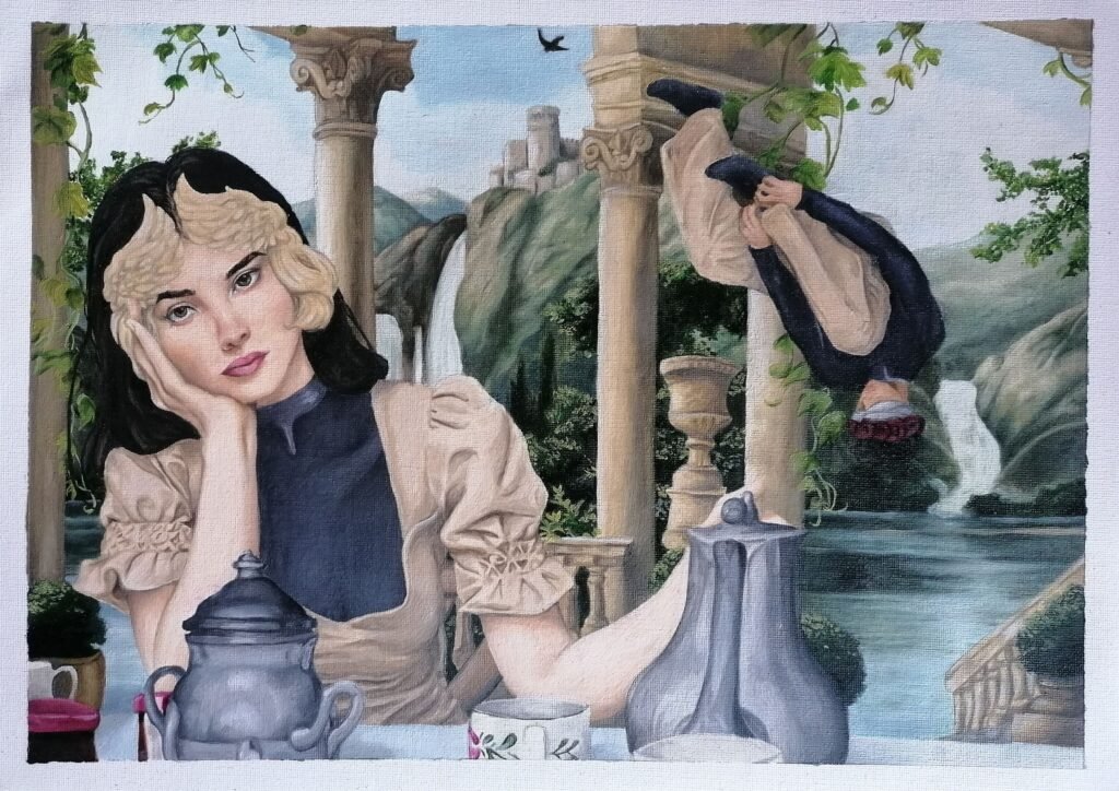Tea with Psyche, 2025. by Lucio Domingo, exhibited at Domio Gallery.