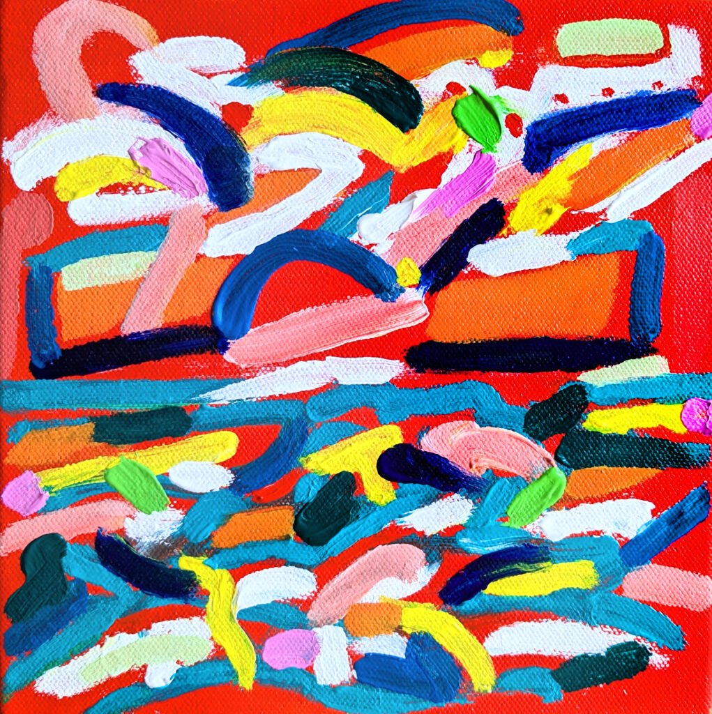 Sidmouth Abstract Seascape, 2025. by Nigel Waters, exhibited at Domio Gallery.