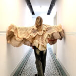 Learning to take up space, 2024, crochet, wingspan: 165cm, £650 by Georgie Mabel Ralph, exhibited at Domio Gallery.