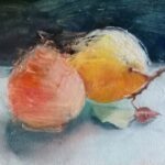 Two Old Pears, 2025. by Rosemary Burn, exhibited at Domio Gallery.