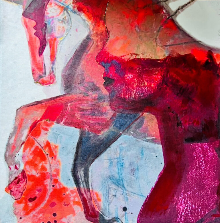Abstract Harmony – Spirit of Women and Horse in Harmony, 2025. by Sonali Jain, exhibited at Domio Gallery.