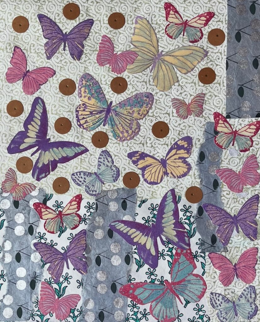 Butterflies in Flight #5, 2025. by Deborah Saks, exhibited at Domio Gallery.