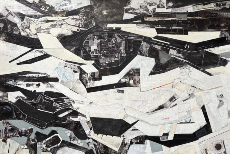 Tech Noir, 2026, MediaFusion on canvas, 24x36 inches, $2,700 by 13rsp, exhibited at Domio Gallery.