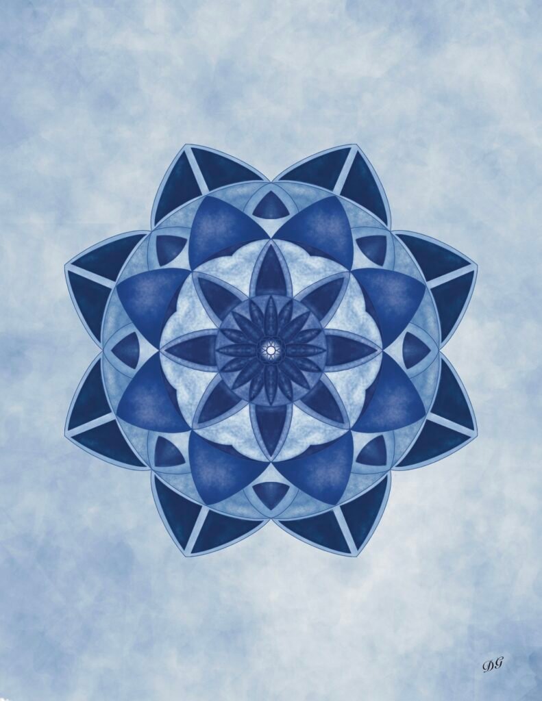 Title: Ajna Chakra - The Third Eye Portal Year: 2022 Medium: Digital Illustration, Fine Art Print Size: 21. by Divya Vinod Gilatar, exhibited at Domio Gallery.