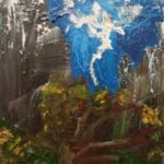 Rift in the Sky, 2025, Oil on canvas, 40 x 30 cm by Lisa Angela Buchholz, exhibited at Domio Gallery.