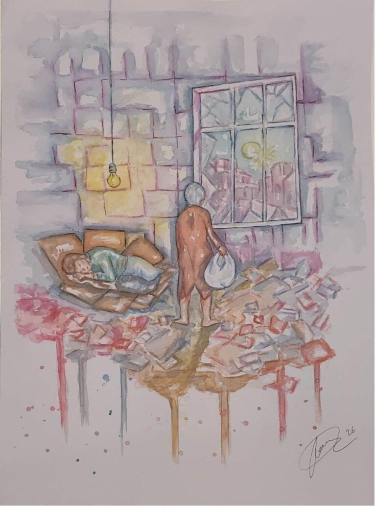 La Luz que no se Apaga, 2026, 42x29. by Rosa Sebastia Asensi, exhibited at Domio Gallery.