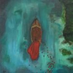 The Last goodbye, 2025, Mix Media, 60 x 60 by Syra Khan, exhibited at Domio Gallery.