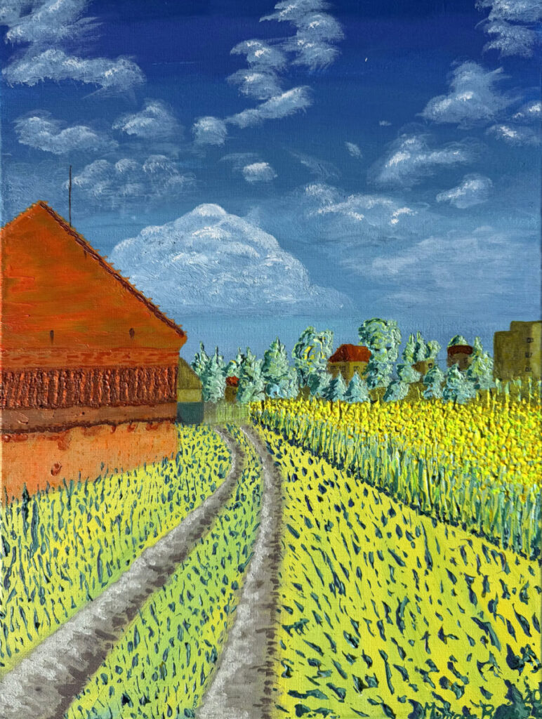 With Vojtěch Beyond the Fields, 2026. by Monique Rilke, exhibited at Domio Gallery.