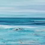 Ocean Breathe, 2025, Mixed media, 120x40 cm, €1. by Silke Hemelt, exhibited at Domio Gallery.