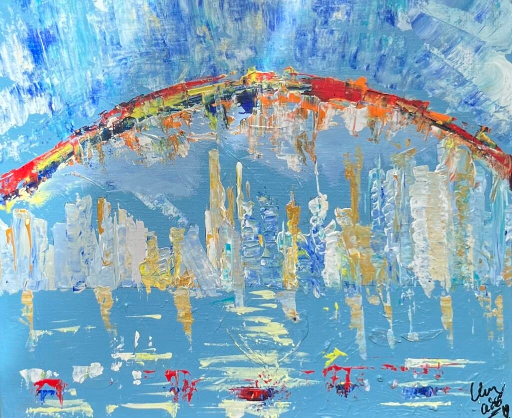 The city, reimagined 2026. by Lenny art, exhibited at Domio Gallery.