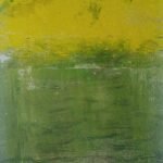 Unique acrylic monotype on grey paper, 2026. by KiA Winqvist, exhibited at Domio Gallery.