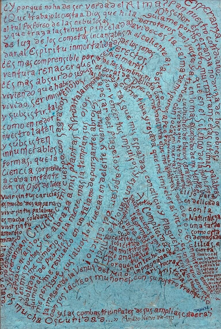 Delicta carnis, 2026, Iink on handmade paper, 40×60 cm, 750 Euro by Jorge Humberto Tapia Perez, exhibited at Domio Gallery.