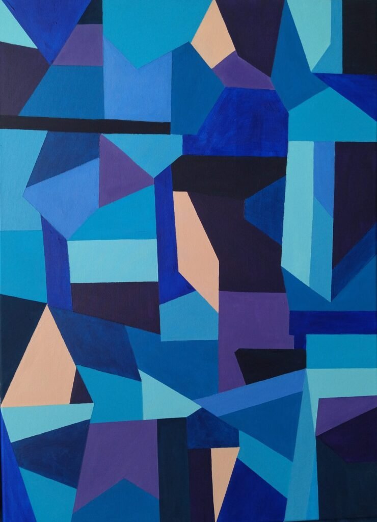 Harmónia v modrom (Harmony in blue), 2026. by Soňa Miškovičová, exhibited at Domio Gallery.