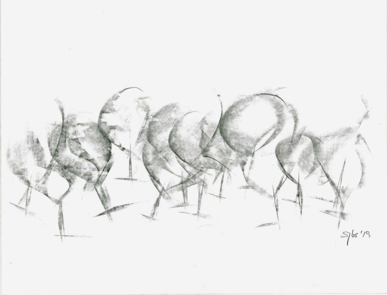 Tanzende Obstbäume (Dancing Fruit Trees). by Sybs Bauer, exhibited at Domio Gallery.